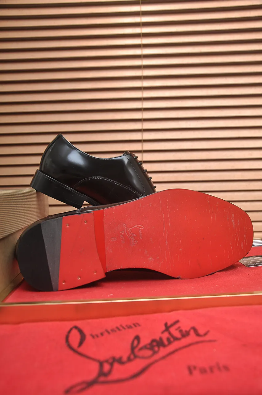 Men's shoes 💰620💶 [Chrstian Loubotin] Red-soled shoes 💋Original mold opening, the highest version on the market, purely handmade ➕Imported cowhide uppers, first-layer water-dyed cowhide lining! Original EU high-gloss outsole. 38 to 45 (45 customized)
